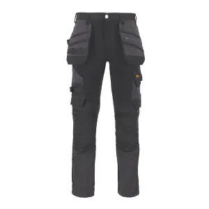 Mens Work Trousers Stretch Holster Pocket Black Slim Fit Breathable 30" W 32" L