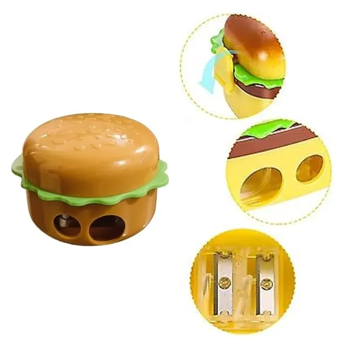 Mini Burger shaped Sharpener - Pack of 4