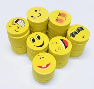 Mini Smiley Erasers - Pack of 4