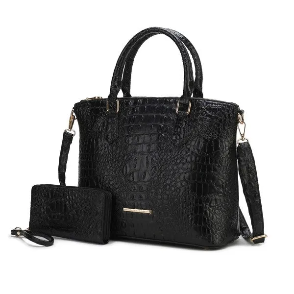 MKF Liora Croc Embossed Tote and Set by Mia K