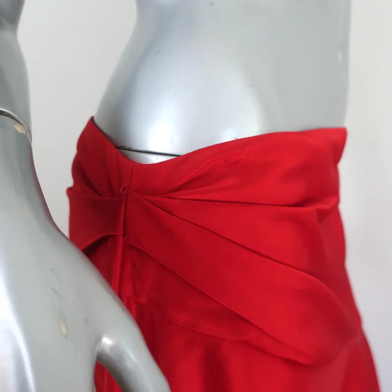 Monse Asymmetric Skirt Red Satin Size 10