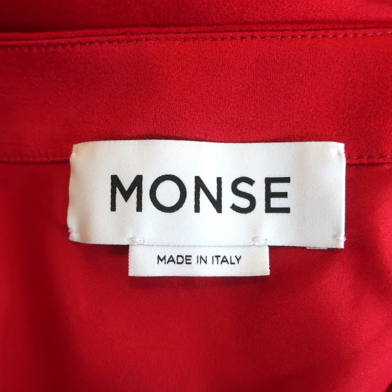 Monse Asymmetric Skirt Red Satin Size 10