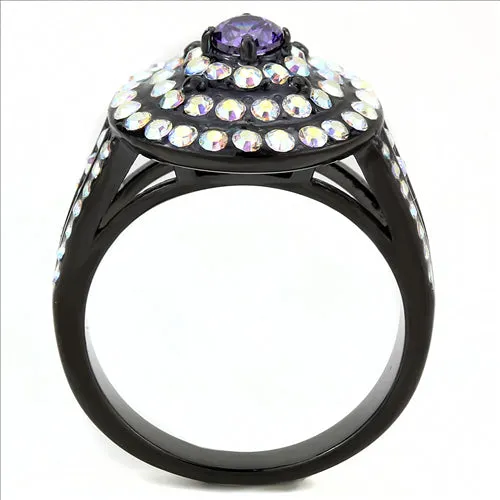 MT 0853 - Round Amethyst Purple  Color Center Crystal Circles of Adorning Alexandrite Color Changing Crystals June Birthstones