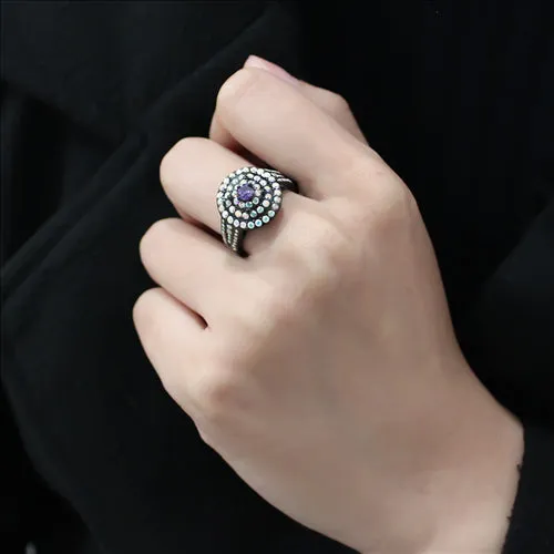 MT 0853 - Round Amethyst Purple  Color Center Crystal Circles of Adorning Alexandrite Color Changing Crystals June Birthstones