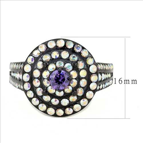 MT 0853 - Round Amethyst Purple  Color Center Crystal Circles of Adorning Alexandrite Color Changing Crystals June Birthstones