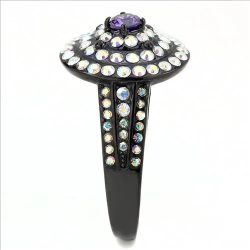 MT 0853 - Round Amethyst Purple  Color Center Crystal Circles of Adorning Alexandrite Color Changing Crystals June Birthstones