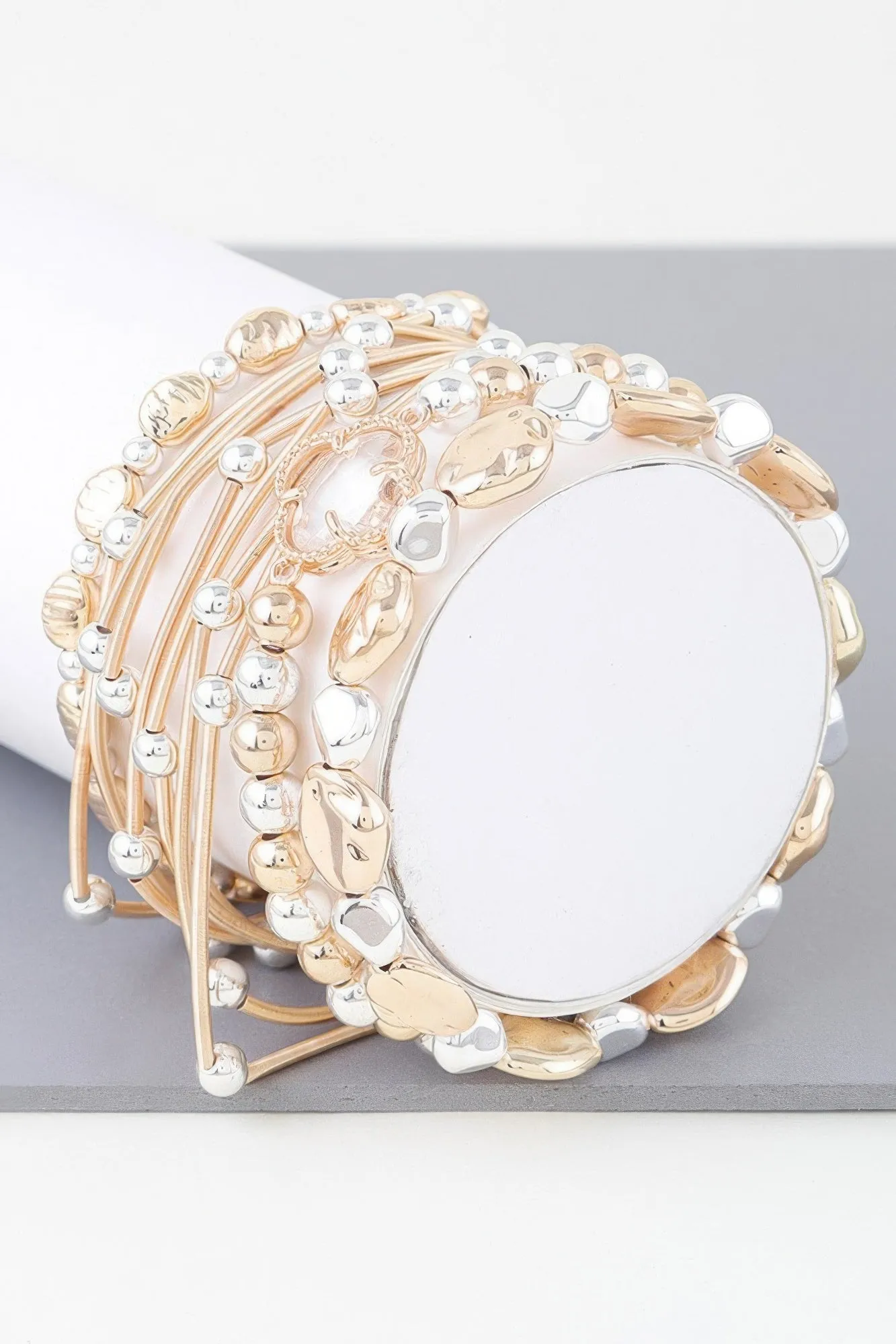 Multi Clover Coil Beaded Bracelet