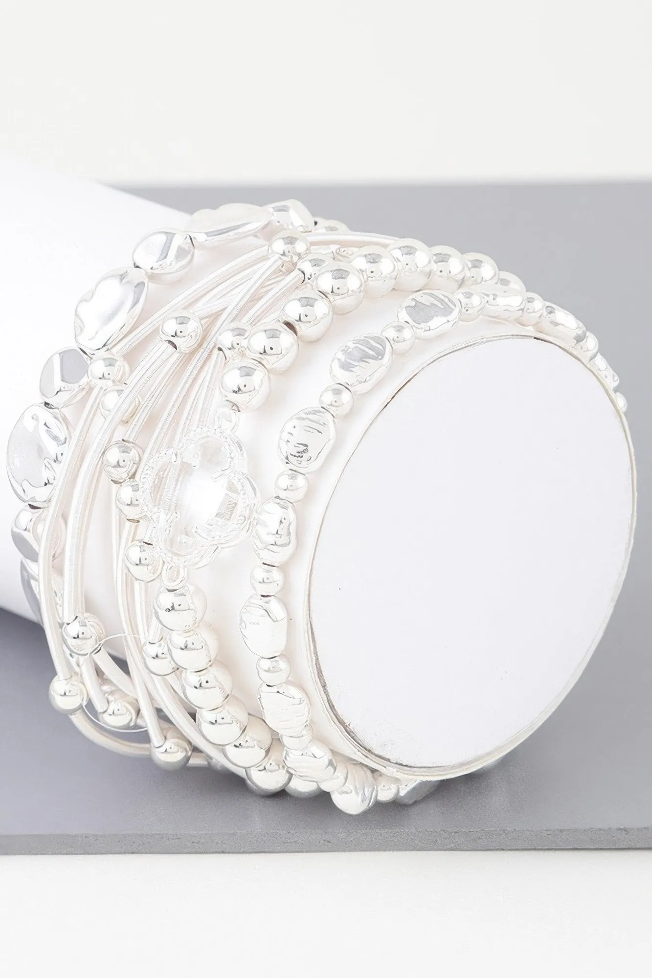 Multi Clover Coil Beaded Bracelet