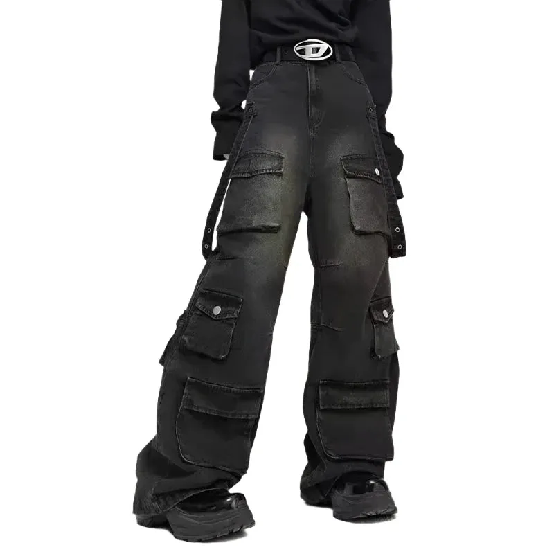 Multiple Pockets Baggy Pants