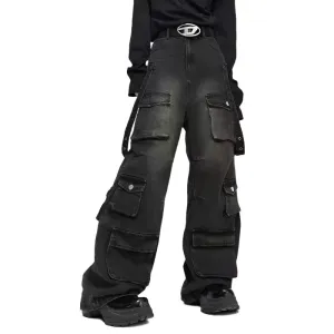 Multiple Pockets Baggy Pants