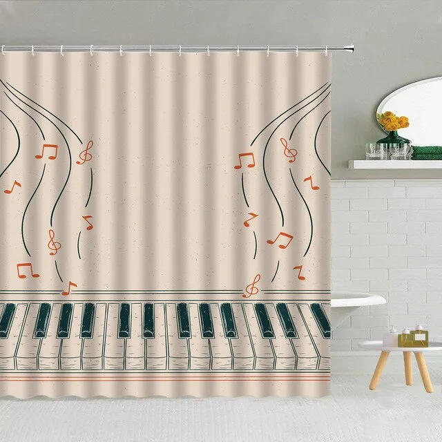 Music instrument note theme Shower Curtain