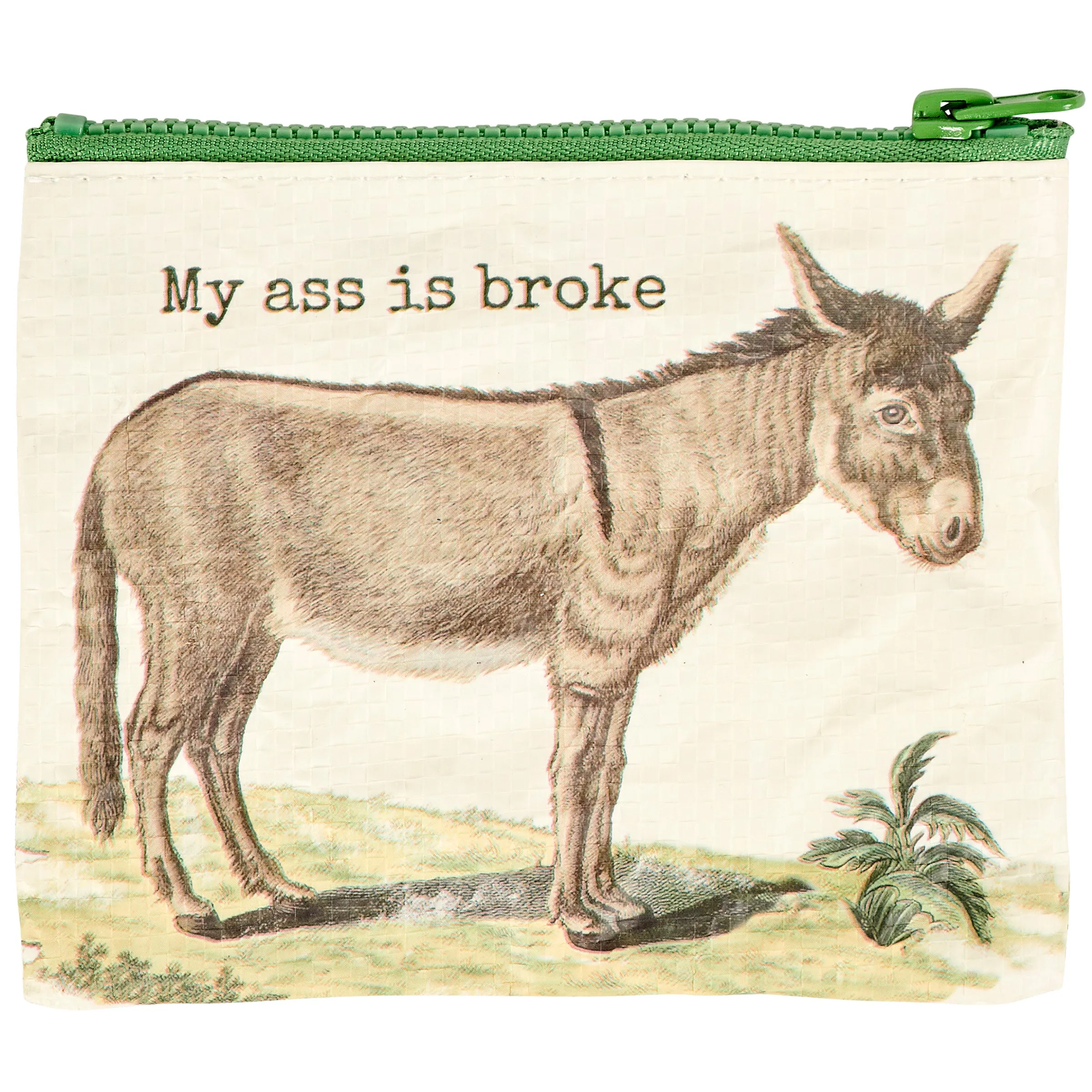 My Ass is Broke Donkey Double-sided Zipper Wallet | Coin Purse Organizer Pouch | 5.25" x 4.25"
