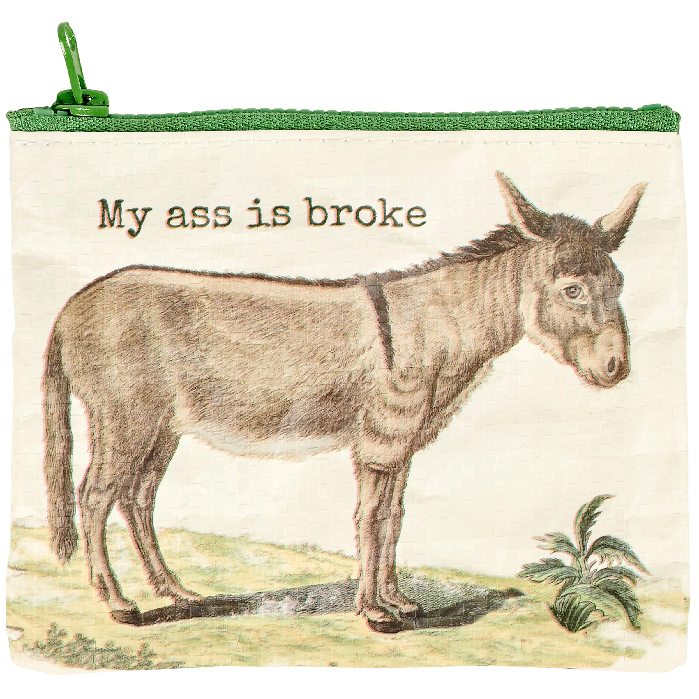 My Ass is Broke Donkey Double-sided Zipper Wallet | Coin Purse Organizer Pouch | 5.25" x 4.25"