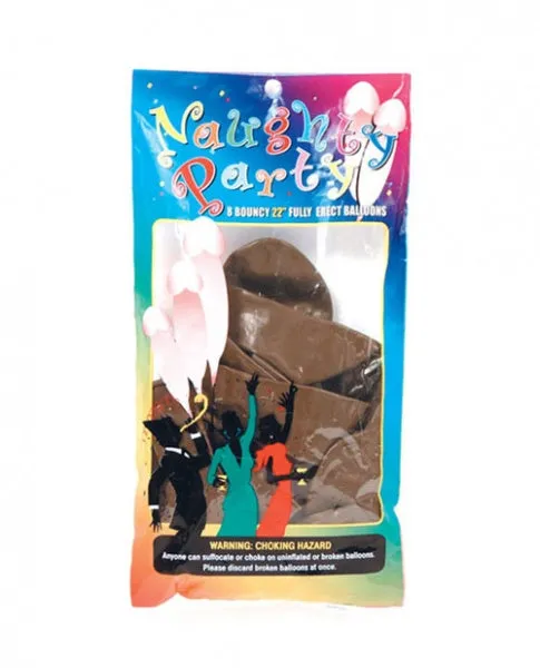 Naughty Party 22" Penis Balloons - Brown Pack of 8