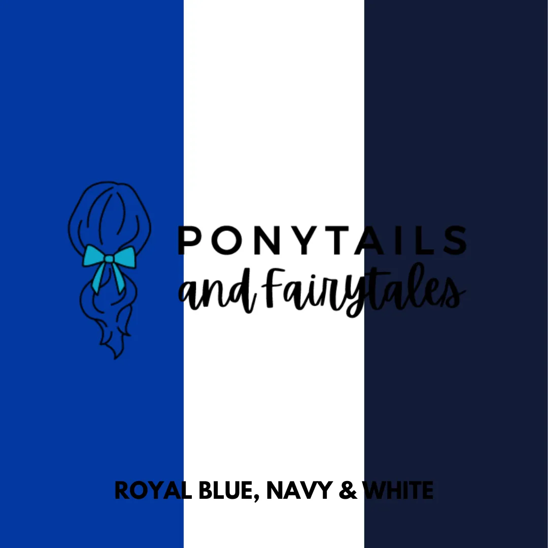 Navy & Royal Blue & White Hair Accessories