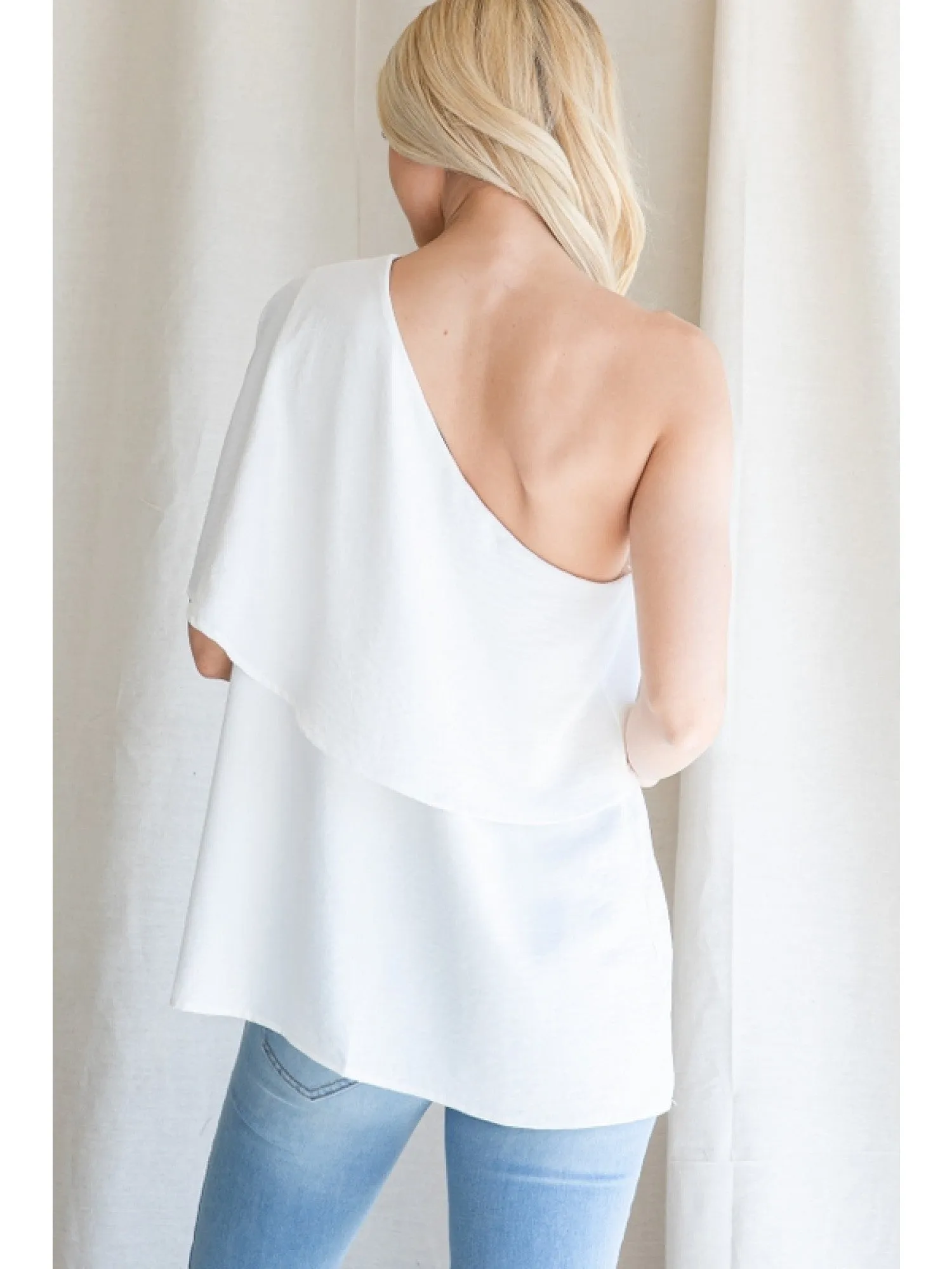 Never Too Shy One Shoulder Top-3 Colors Available
