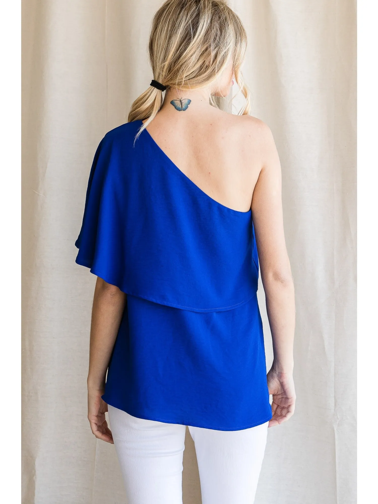 Never Too Shy One Shoulder Top-3 Colors Available