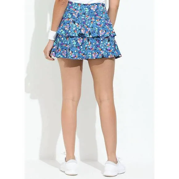 NEW DONA JO 2 tiers flared skirt in blue dots
