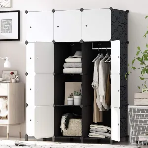 New JOISCOPE Modern Portable Closet for Hanging Clothes, Combination Armoire, Modular Cabinet for Space Saving, Ideal Storage Organizer(12-Cube) Retails $176 