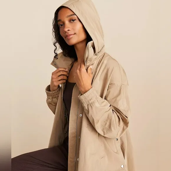 NEW Lou &amp; Grey Tan Anorak Zip Front Jacket Coat S