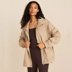 NEW Lou &amp; Grey Tan Anorak Zip Front Jacket Coat S