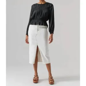 NEW SANCTUARY denim midi skirt in ivory
