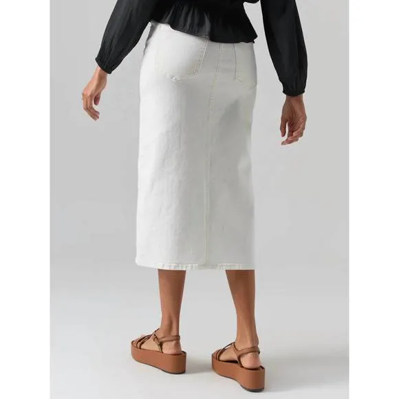 NEW SANCTUARY denim midi skirt in ivory
