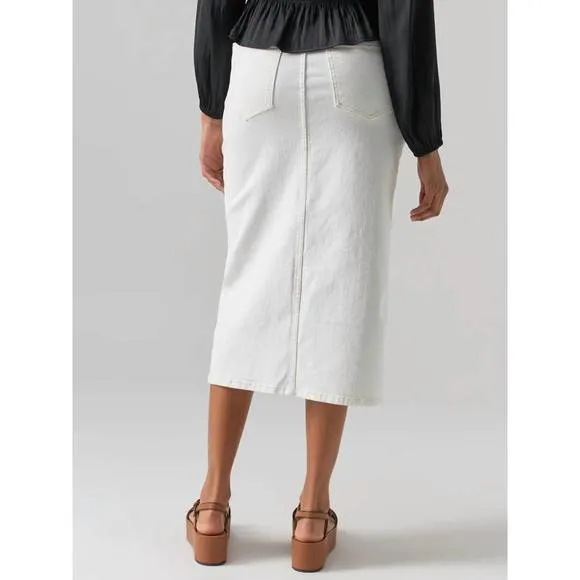 NEW SANCTUARY denim midi skirt in ivory