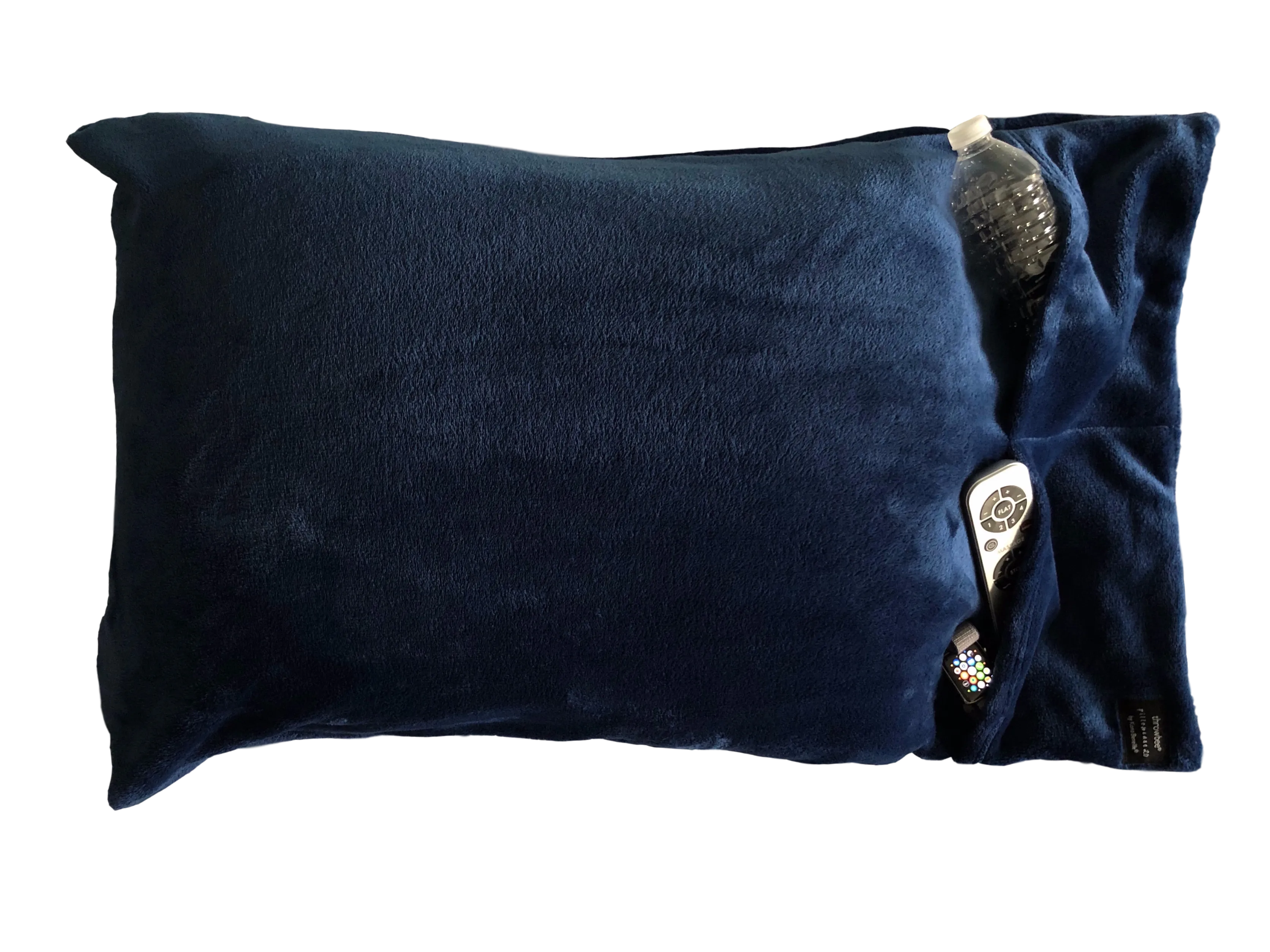 NEW throwbee PILLOWCASE 2.0 WITH SIDE POCKETS, yes SIDE POCKETS! - BLUE