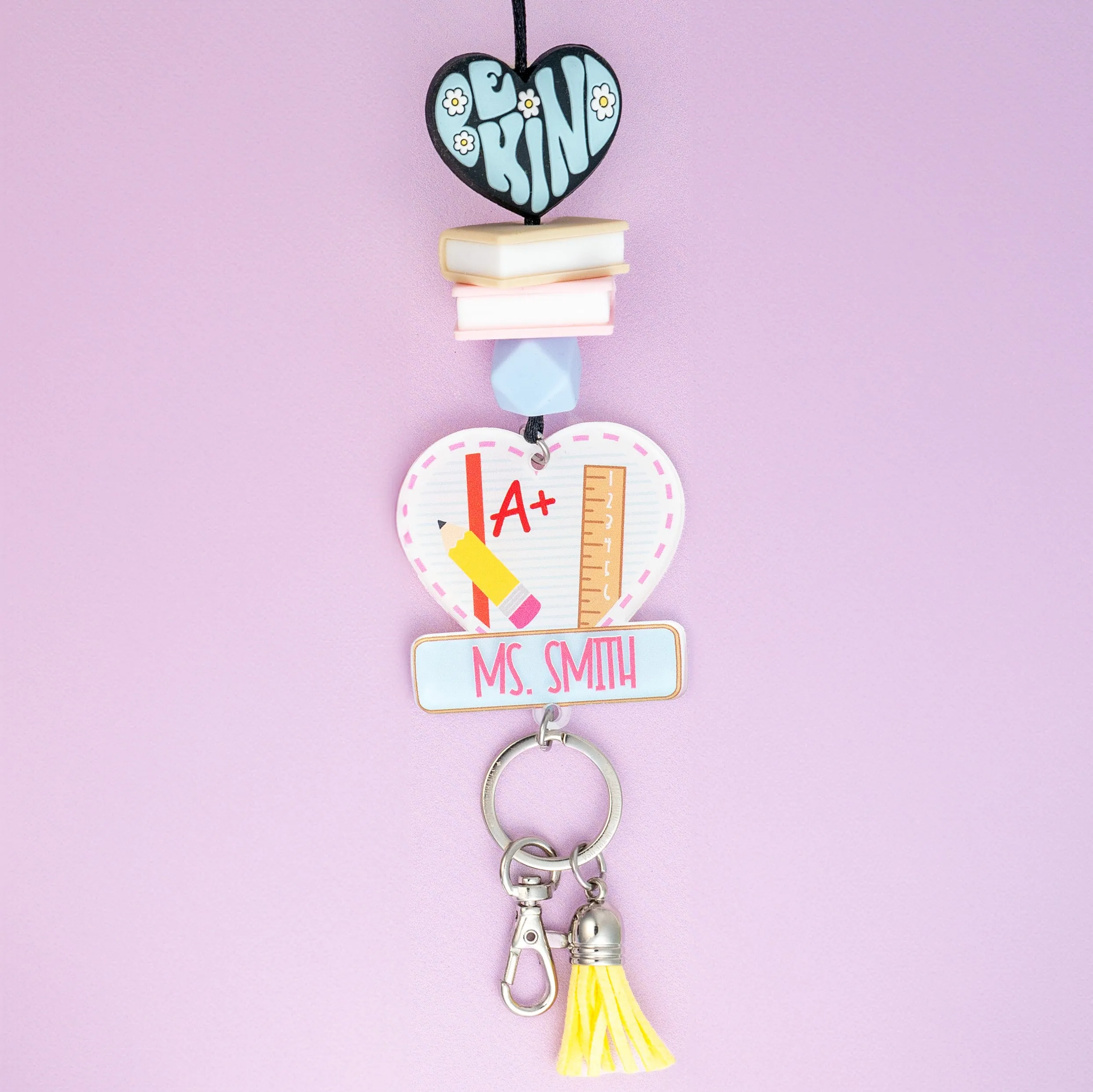 Notebook Heart Printed Shape Acrylic Lanyard