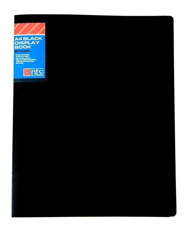 NTS - A4 40 Page Pocket Display Book - Black