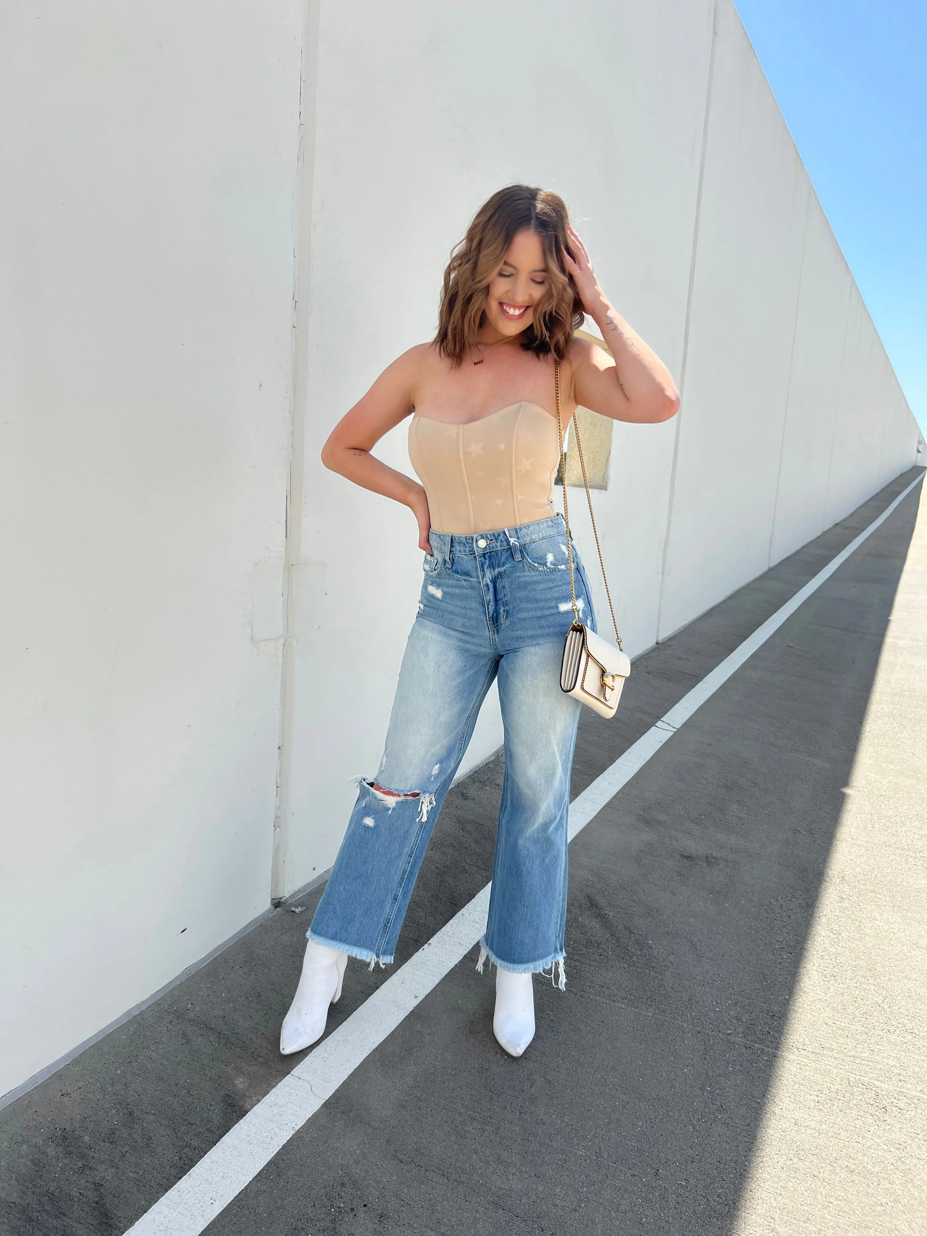 Nude Star Corset Bodysuit