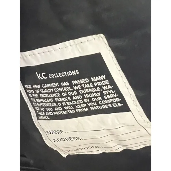 NWOT KC Collection‎ Vegan Leather Motto Jacket With Faux Fur Collar - Size Large