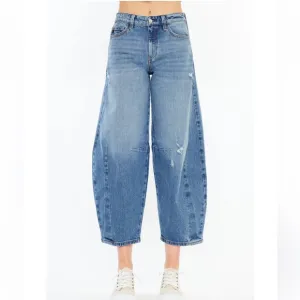 NWT Addison High Rise Horseshoe Barrel Fit Jeans Size 30 Medium Wash Blue Denim