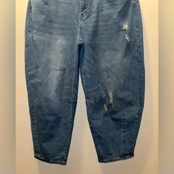 NWT Addison High Rise Horseshoe Barrel Fit Jeans Size 30 Medium Wash Blue Denim