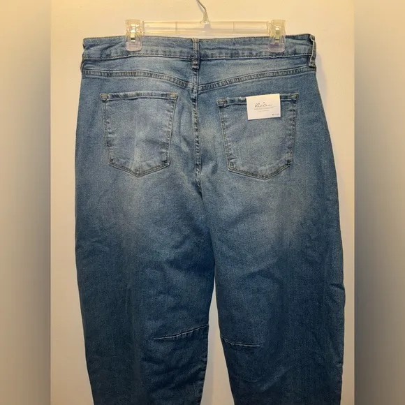 NWT Addison High Rise Horseshoe Barrel Fit Jeans Size 30 Medium Wash Blue Denim