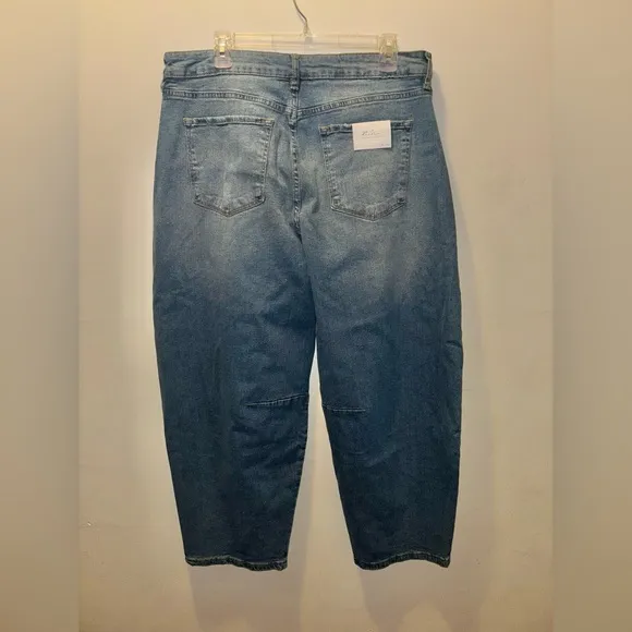 NWT Addison High Rise Horseshoe Barrel Fit Jeans Size 30 Medium Wash Blue Denim