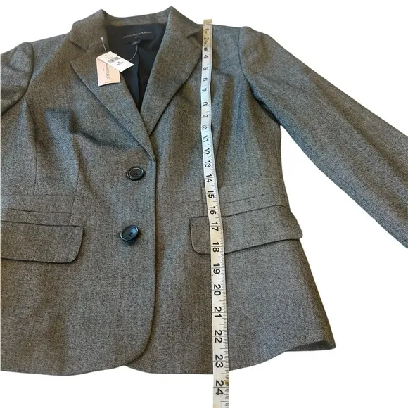 NWT Banana republic factory Grey 2 button front blazer jacket size 4 petite