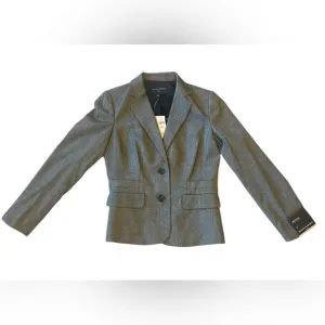NWT Banana republic factory Grey 2 button front blazer jacket size 4 petite