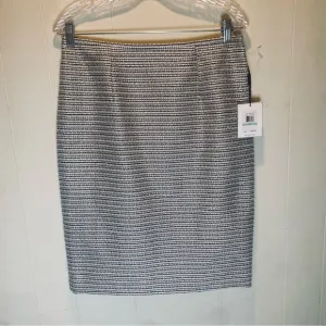 NWT Calvin Klein Suits Black &amp; Gold Tweed Pencil Skirt Women’s Size 8