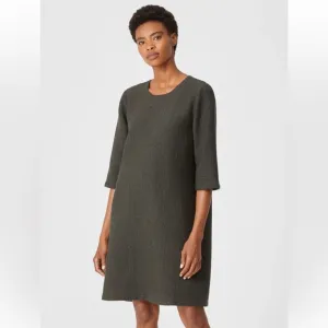 NWT EILEEN FISHER Textured Cotton Ripple Dress