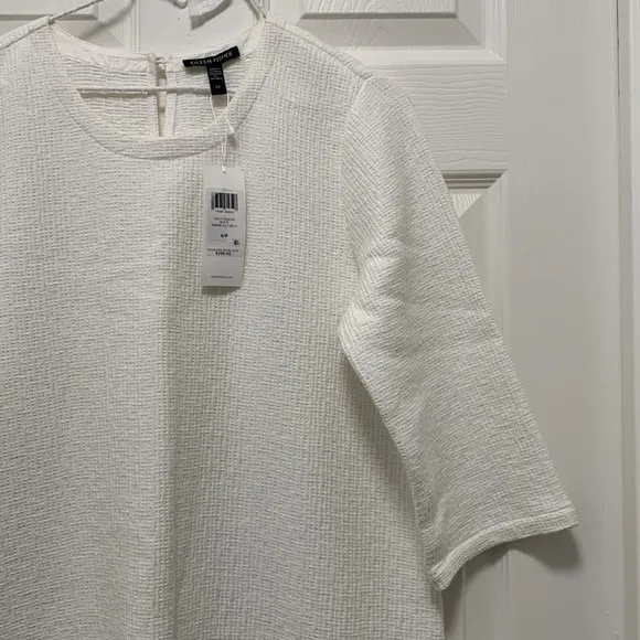 NWT EILEEN FISHER Textured Cotton Ripple Dress