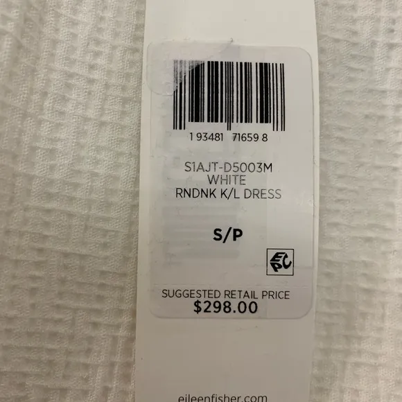 NWT EILEEN FISHER Textured Cotton Ripple Dress