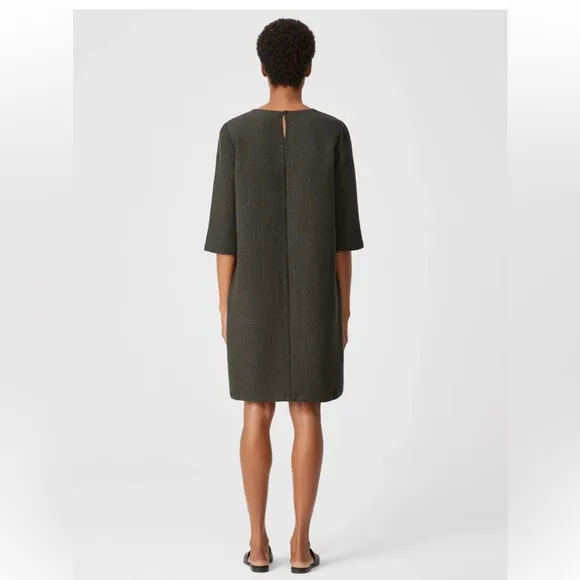 NWT EILEEN FISHER Textured Cotton Ripple Dress