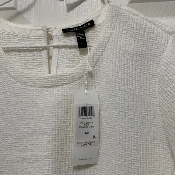 NWT EILEEN FISHER Textured Cotton Ripple Dress