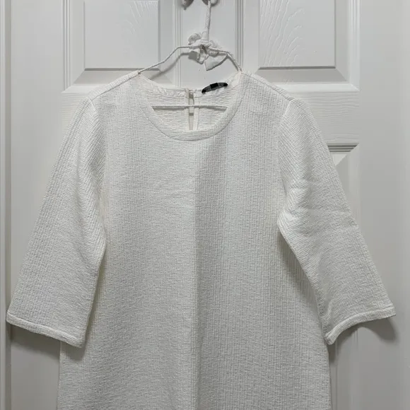 NWT EILEEN FISHER Textured Cotton Ripple Dress
