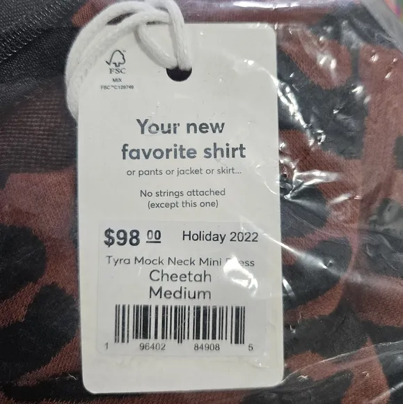 NWT Marine Layer Tyra Mockneck Mini Dress in Cheetah Size M