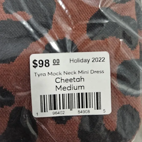 NWT Marine Layer Tyra Mockneck Mini Dress in Cheetah Size M