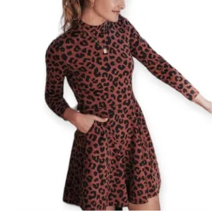 NWT Marine Layer Tyra Mockneck Mini Dress in Cheetah Size M