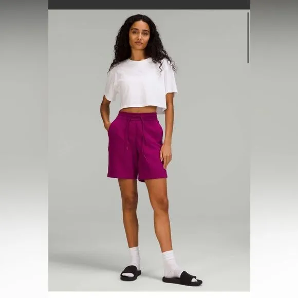 NWT New LULULEMON Loungeful High-Rise Short 7&quot;Magenta Purple MGPR 8